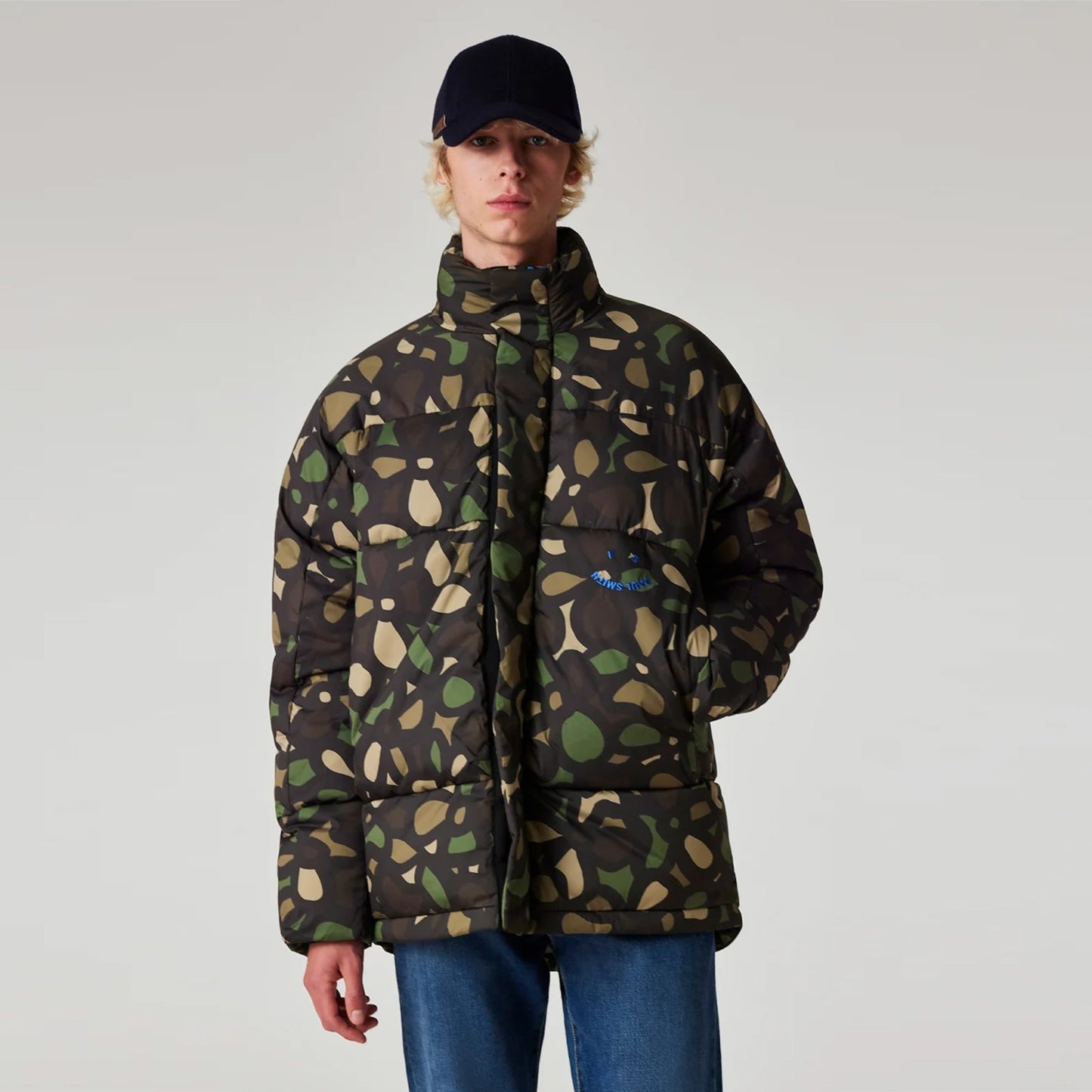 - Camo Happy Floral Coat - Khaki