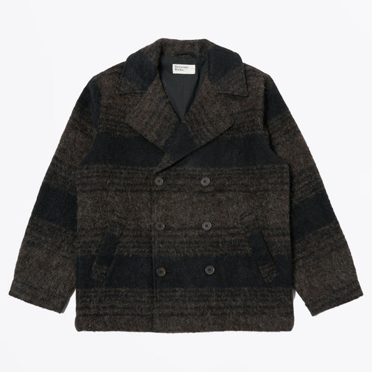 - Pea Recycled Alpaca Coat - Brown/Black