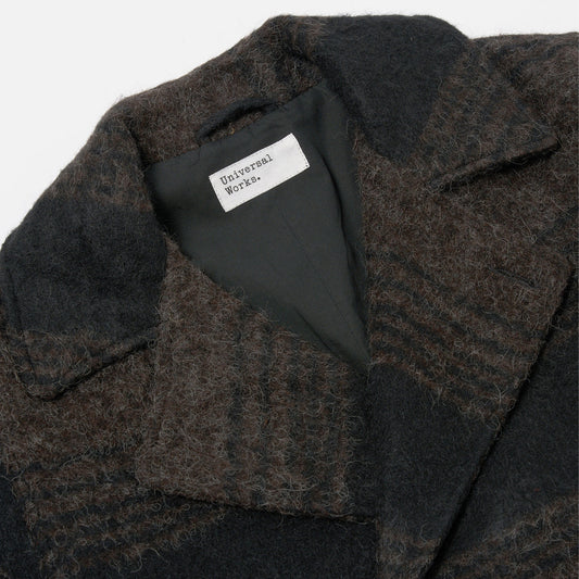 - Pea Recycled Alpaca Coat - Brown/Black