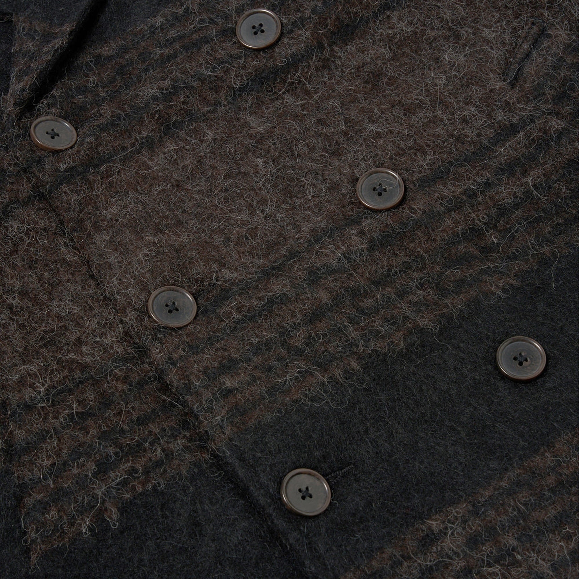 Universal Works - - Pea Recycled Alpaca Coat - Brown/Black – MR