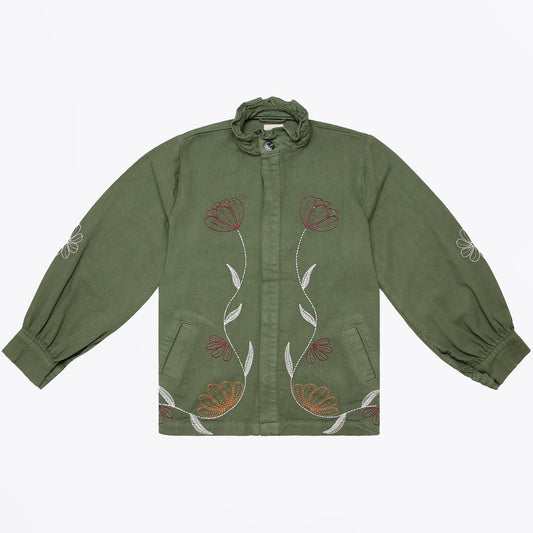 Floral Pablo Jacket - Khaki