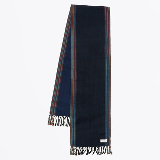 - Border Scarf - Navy