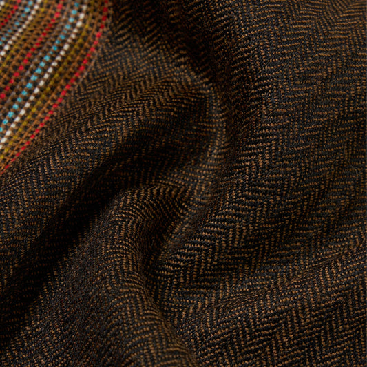 - Border Scarf - Brown