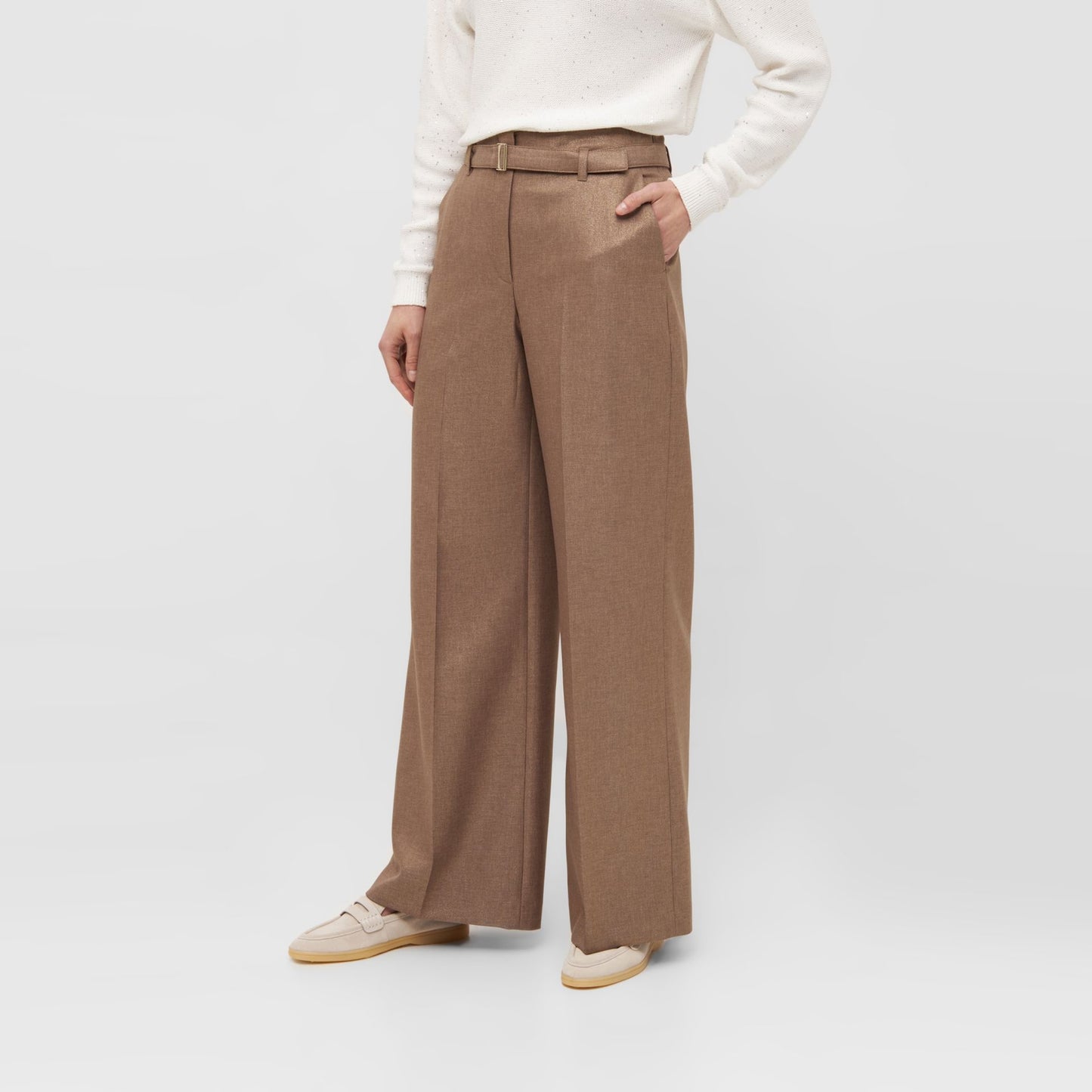 - Anais Twill Trousers - Gold