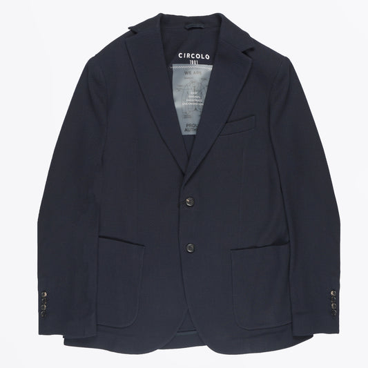 - Textured Wool Jacket - Navy