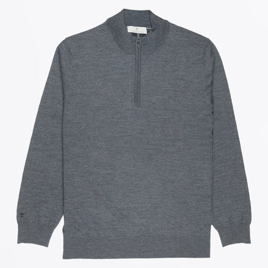 Merino Zip Neck - Anthracite