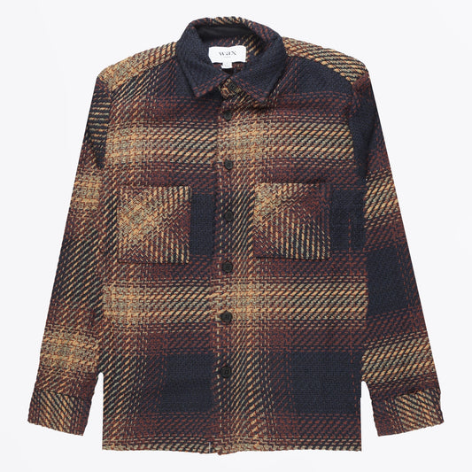 - Whiting Overshirt - Navy/Caramel