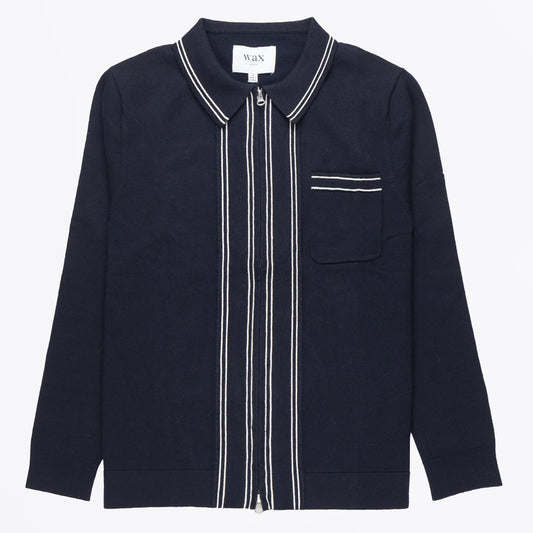 - Amble Milano Stirp Polo Shirt - Navy