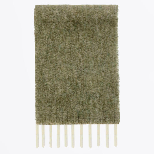 - Two Wool Blend Scarf - Dusty Green