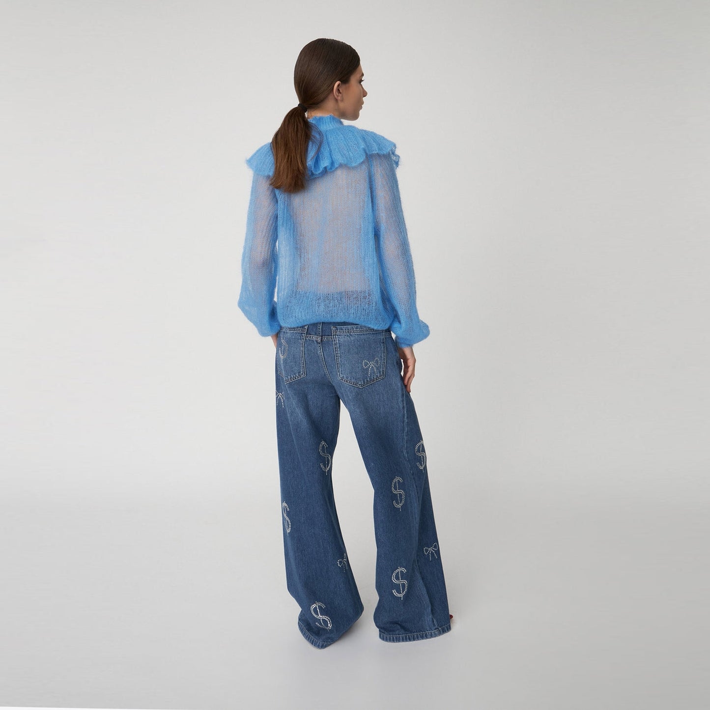 - Delicate Knitted Sweater - Clear Blue