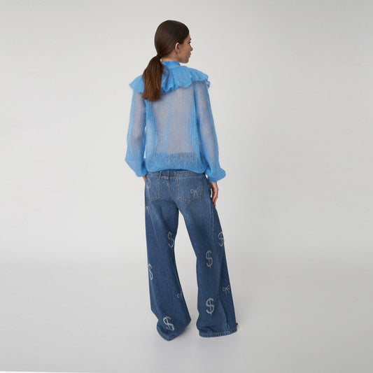 - Delicate Knitted Sweater - Clear Blue