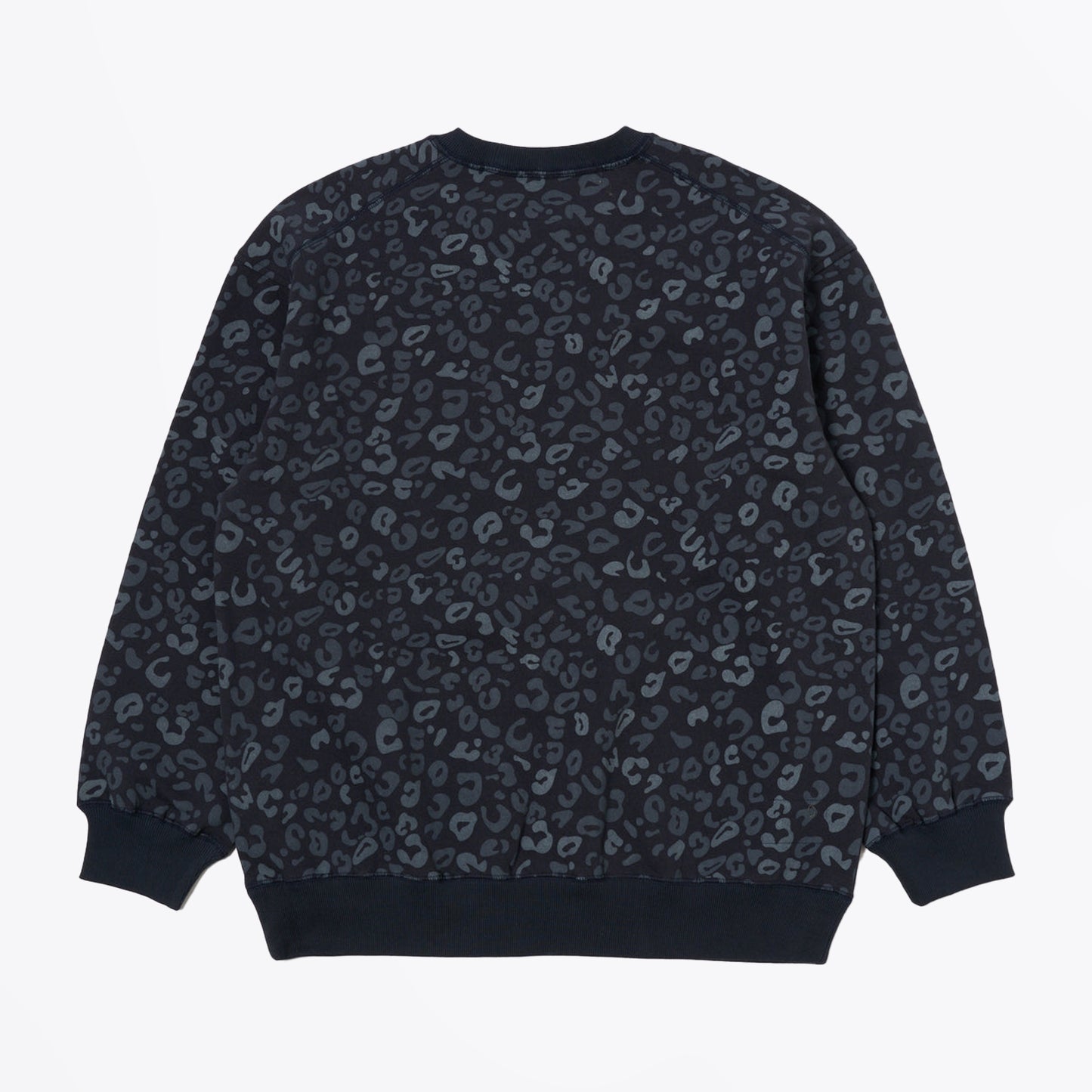 - Loose Leopard Print Sweatshirt - Navy