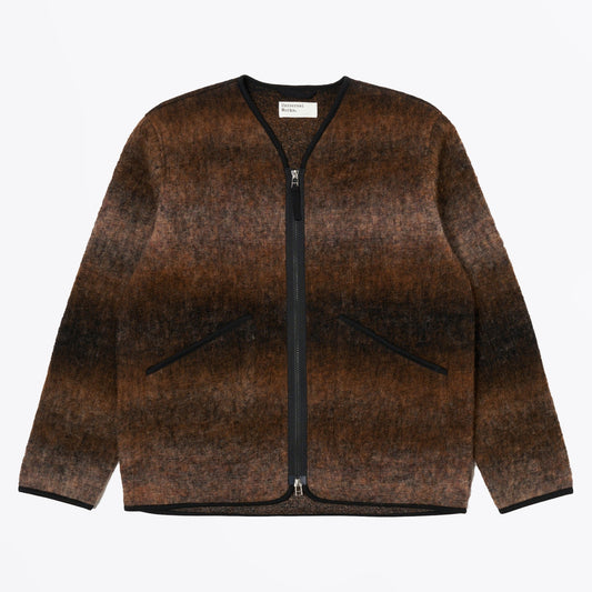 - Zip Liner Jacekt Ombre Fleece - Brown