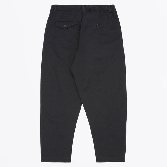 - Pleated Track Twill Pant - Black