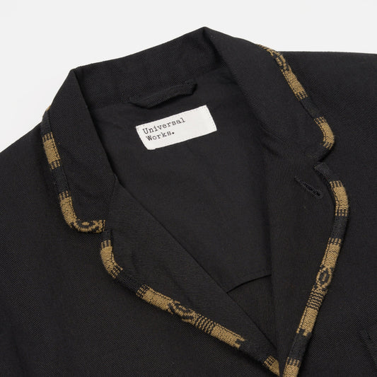 - Bound Twill Blazer - Black/Stripe