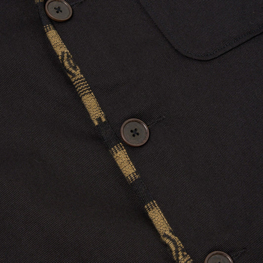 - Bound Twill Blazer - Black/Stripe