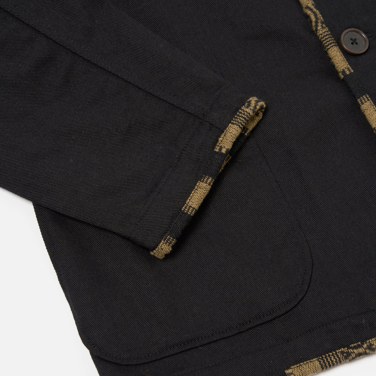 - Bound Twill Blazer - Black/Stripe