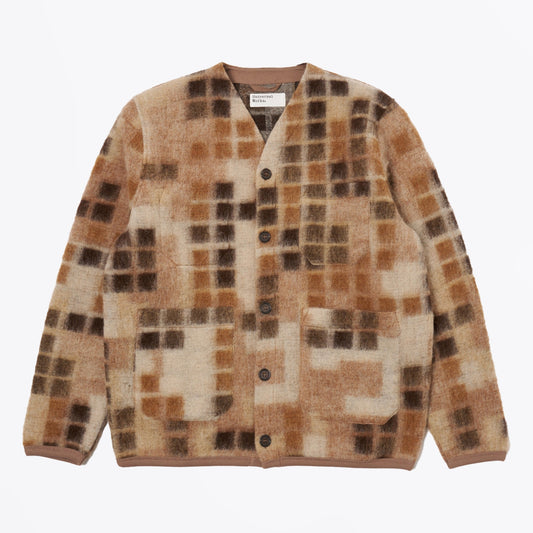 - Mosaic Fleece Cardigan - Sand