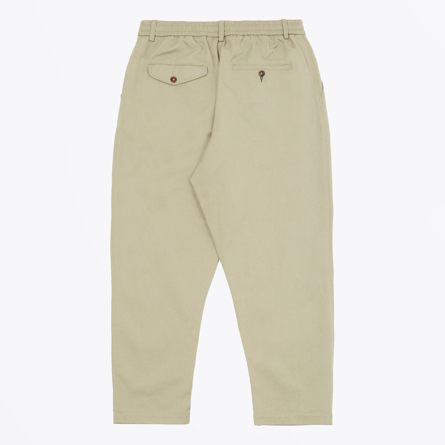 - Pleated Track Twill Pant - Stone