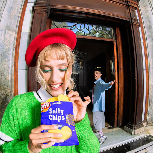 - Salty Chips Blue Socks