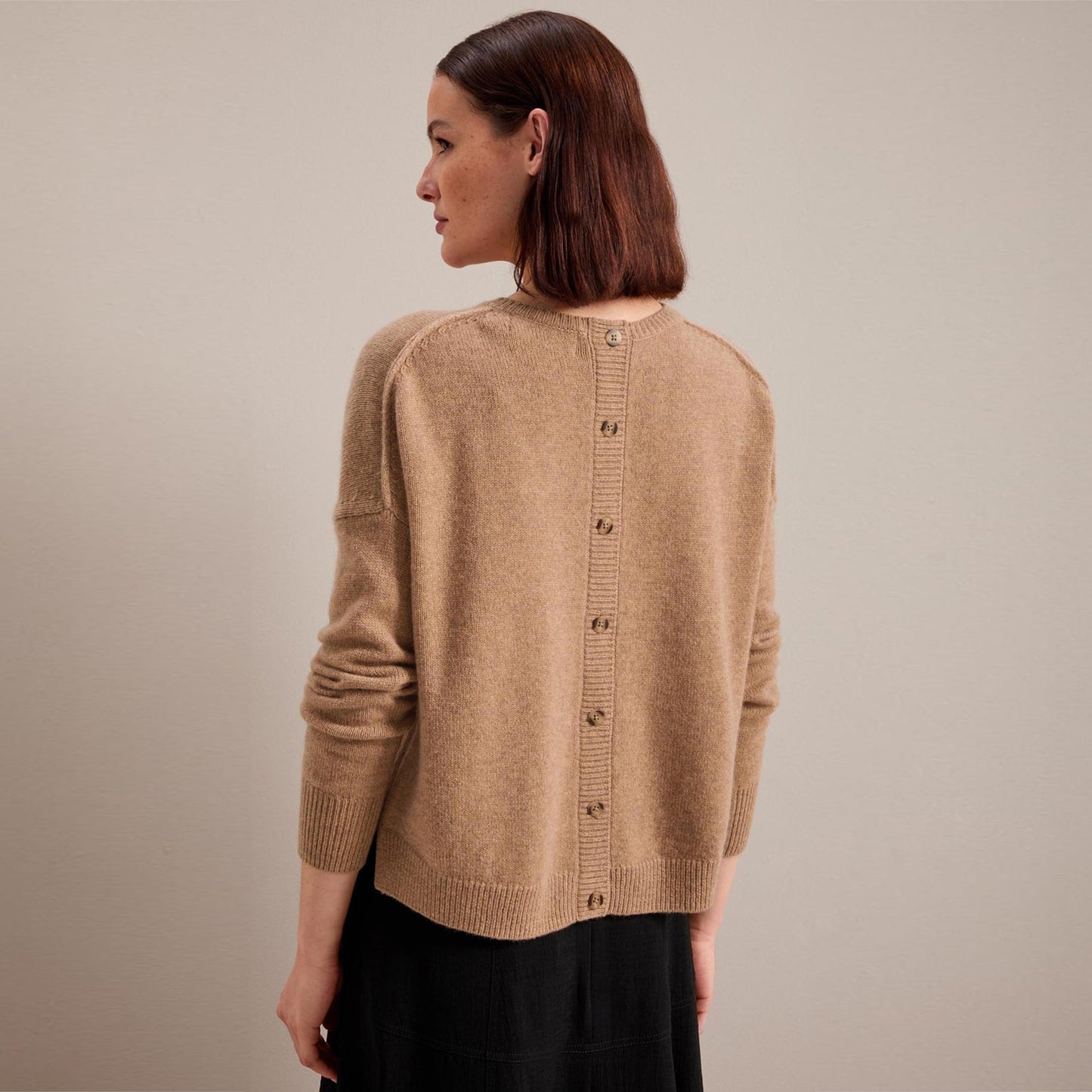 - Lainey Boxy Cashmere Jumper - Camel