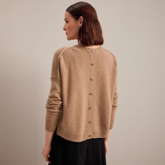 - Lainey Boxy Cashmere Jumper - Camel