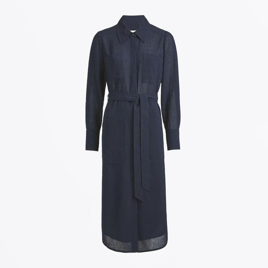 - Amara Midi Shirt Dress - Navy