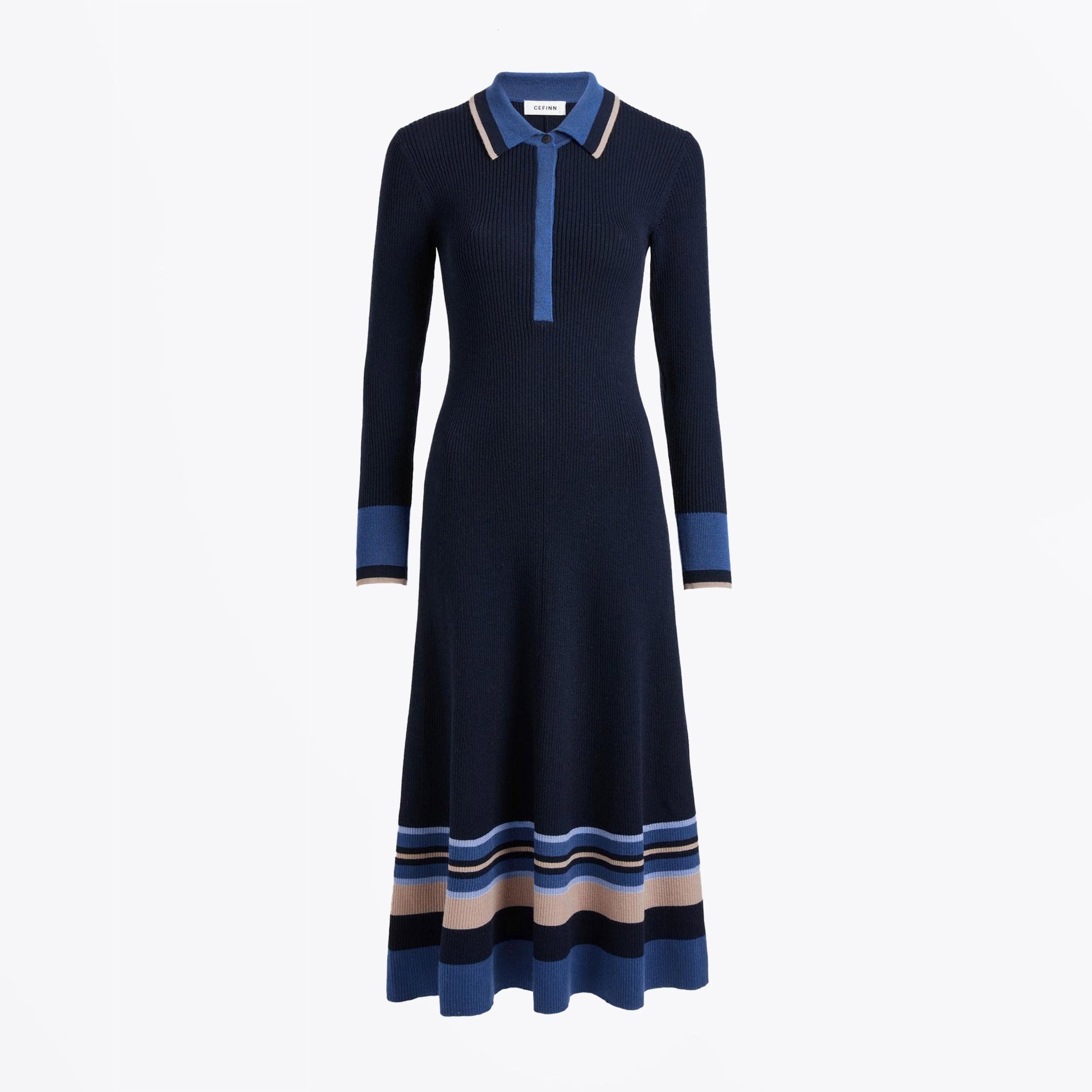 Cefinn Josie Wool Knit Dress - Navy