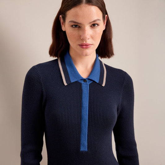 Josie Wool Knit Dress - Navy