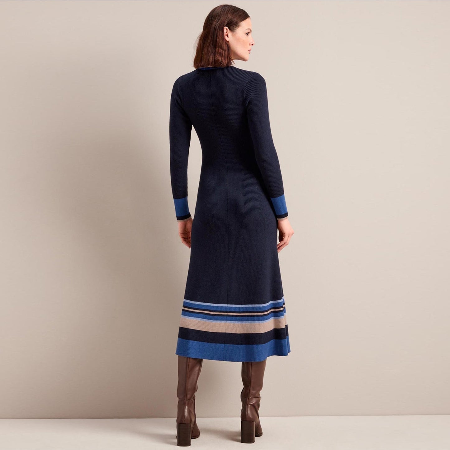 Josie Wool Knit Dress - Navy