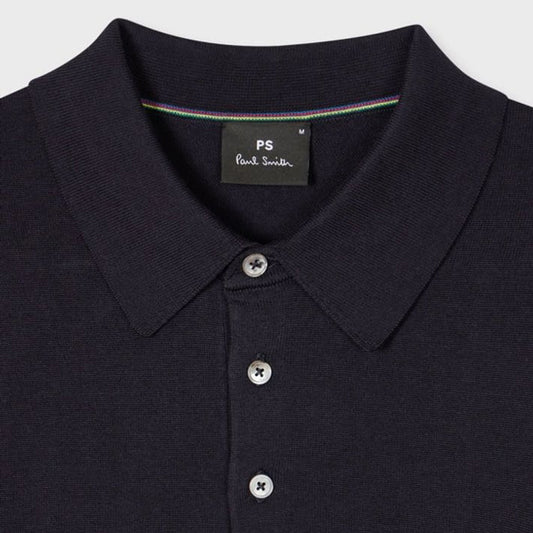 - Cotton Short Sleeve Polo Shirt - Navy