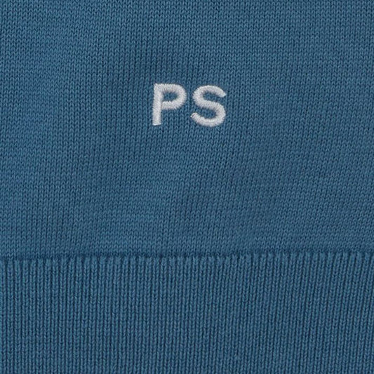 - Cotton Short Sleeve Polo Shirt - Blue