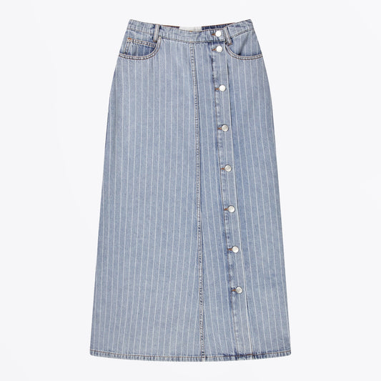 - Saima Denim Skirt - Light Blue