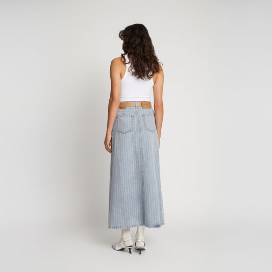 - Saima Denim Skirt - Light Blue