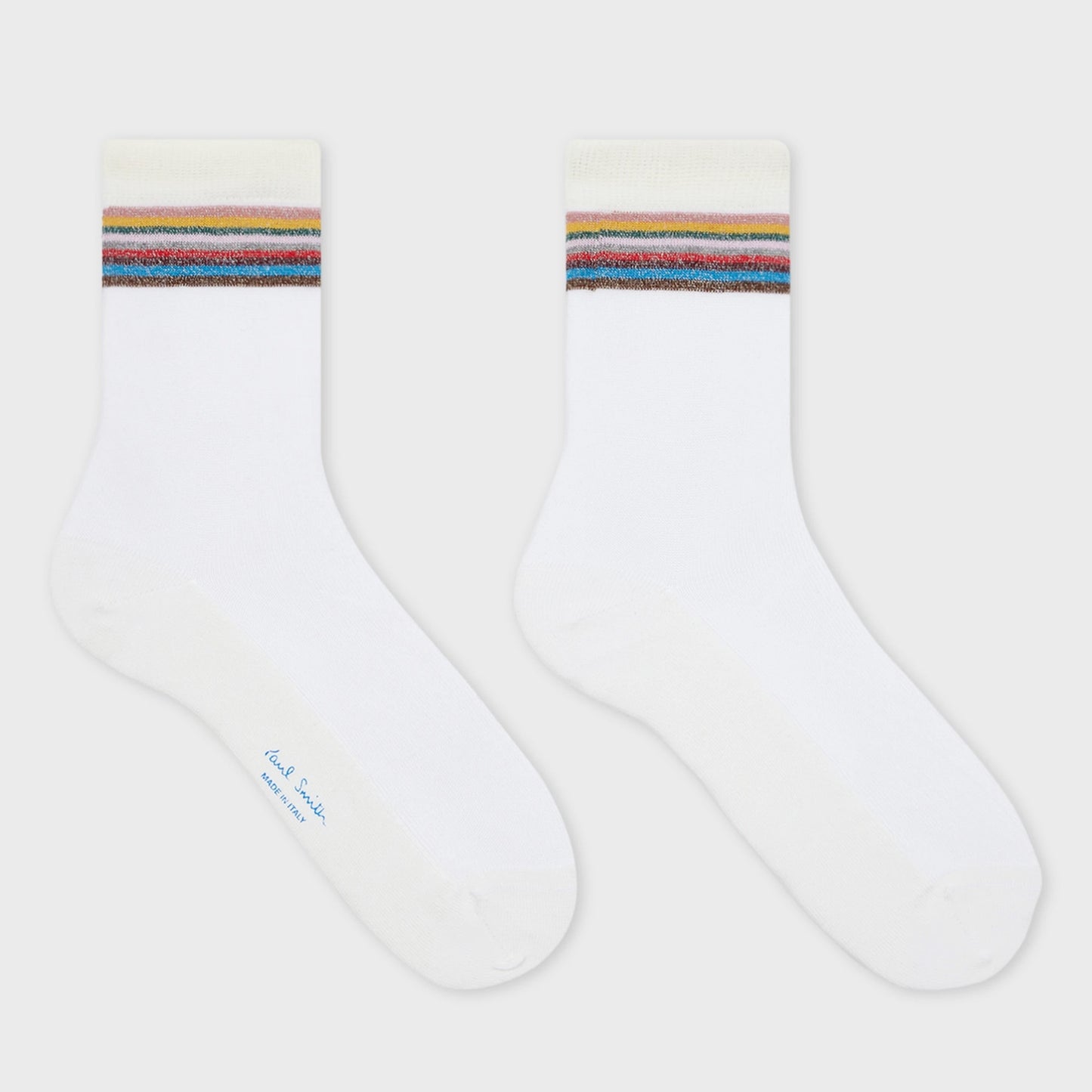 - Frida Signature Stripe Socks - White