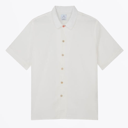 - Casual Fit Short Sleeve Shirt - White