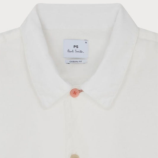 - Casual Fit Short Sleeve Shirt - White