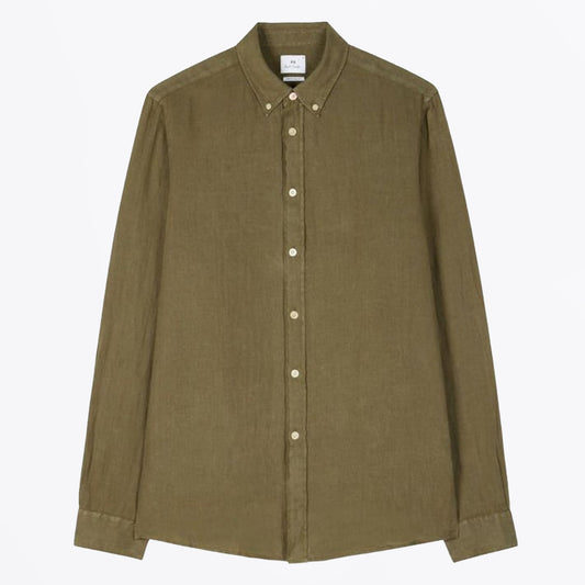 - Regular Fit Button Down Collar Shirt - Military Green