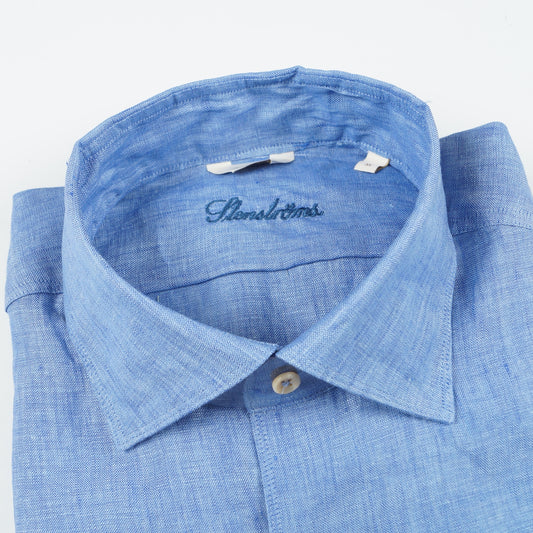 - Laundered Linen Shirt - Blue