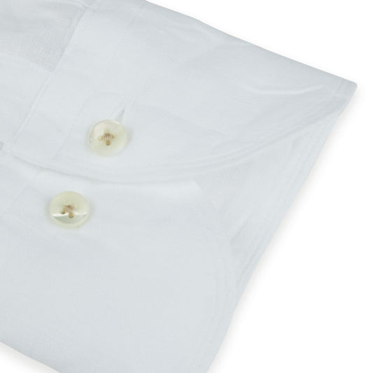 - Fitted Body Laundered Linen Shirt - White