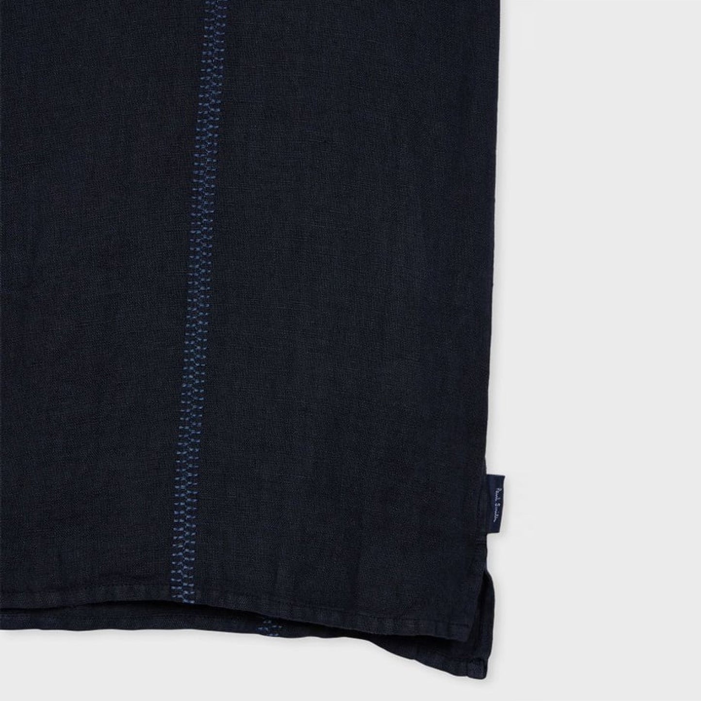 - Casual Fit Short Sleeve Linen Shirt - Dark Navy
