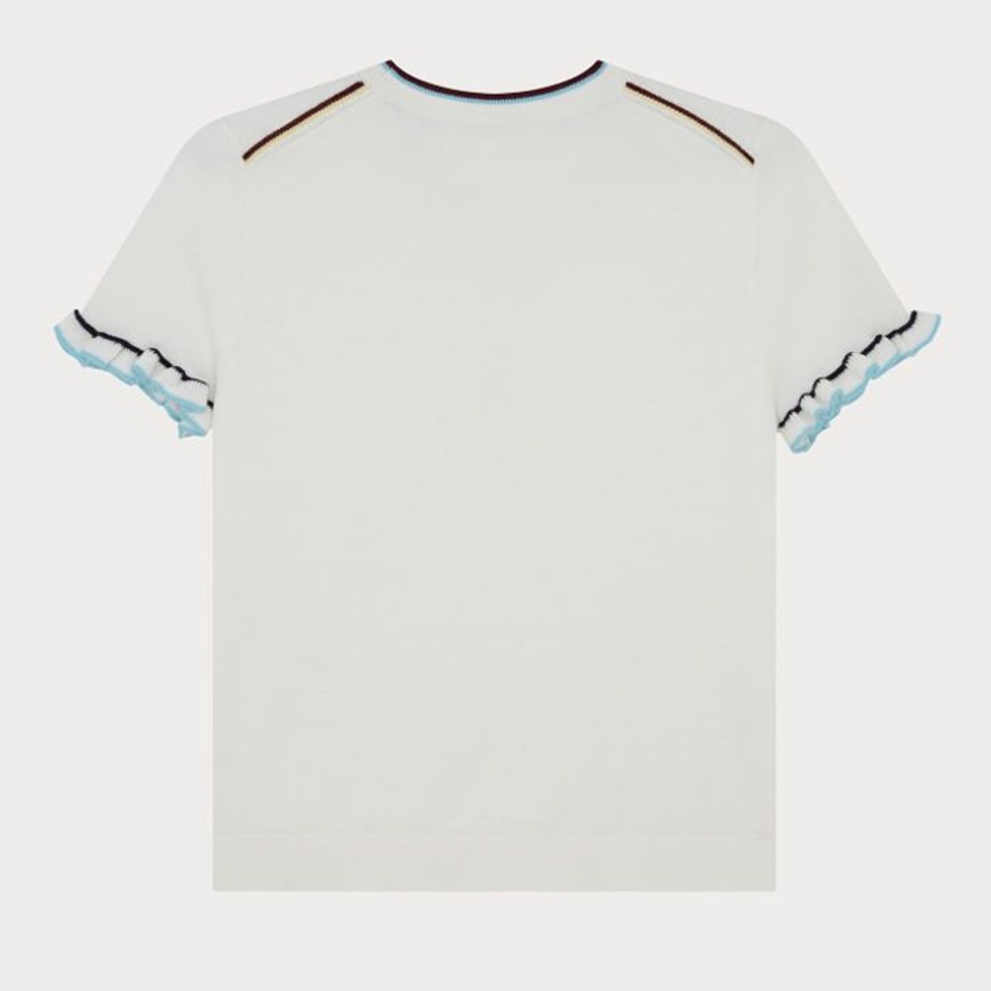 - Knitted Short Sleeve T-Shirt - Off White