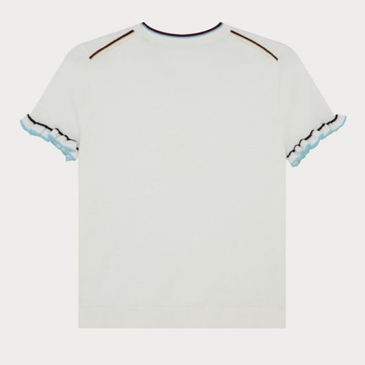 - Knitted Short Sleeve T-Shirt - Off White