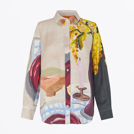 - Viscose Long Sleeve Shirt - Lemons On A Plate