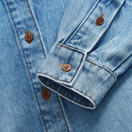 - Millington Shirt - Worn Mid Blue