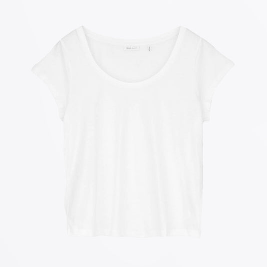 - Andy Wide Neck Tee - Optic White