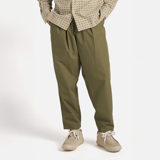 - Pleated Track Pant in Olive Recycled Polytech