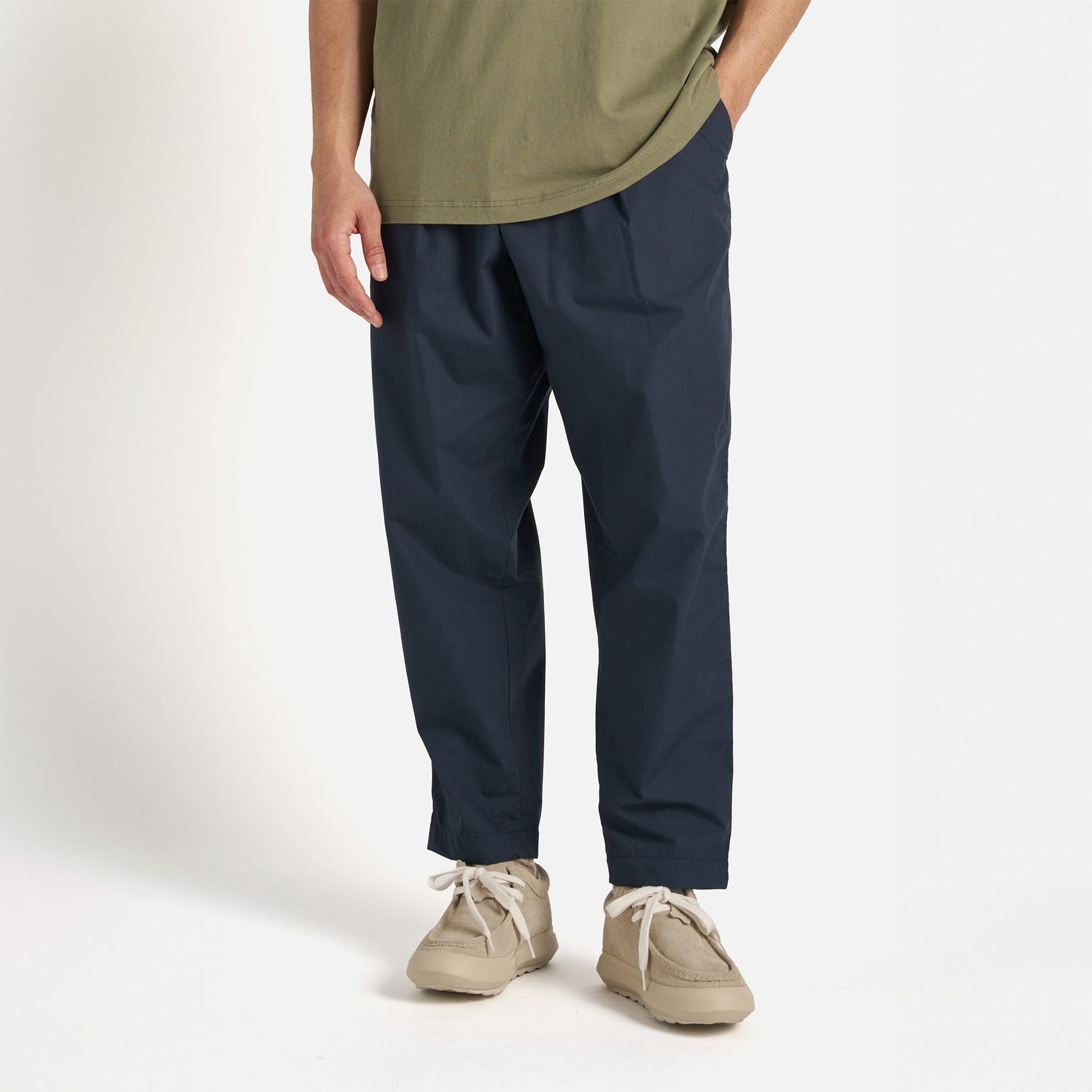 - Pleated Track Pant In Navy Recycled Polytech
