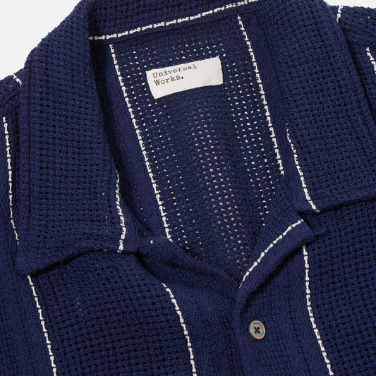 - Road Shirt In Navy Reef Stripe Cotton