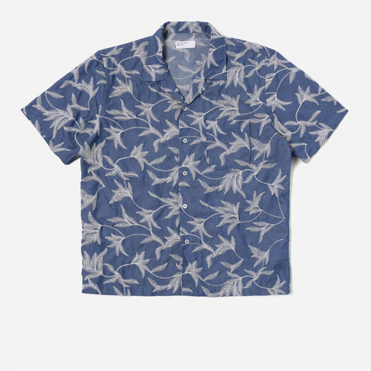 - Road Shirt in Indigo Summer Jungle Cotton